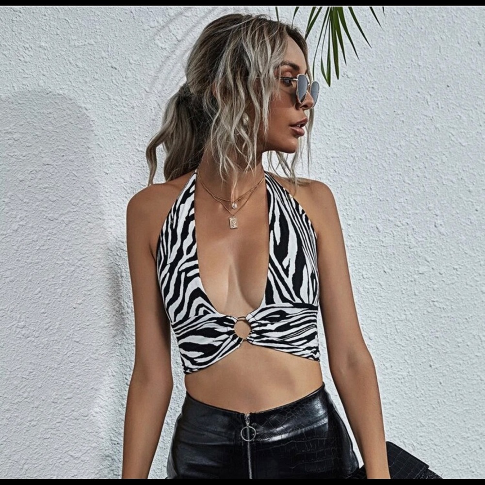 Zebra halter top